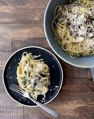 Spaghetti Carbonara with Mushrooms